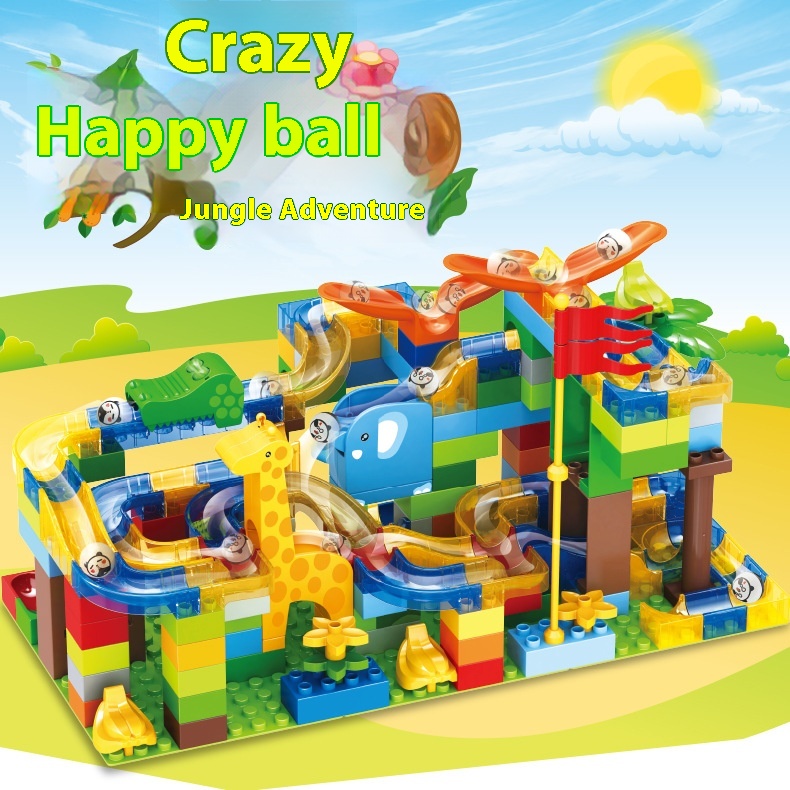 Children's Large Particle Building Blocks Compatible With Lele Building Blocks Table Ball Slide Track Ball Kindergarten Educational Assembly Toys