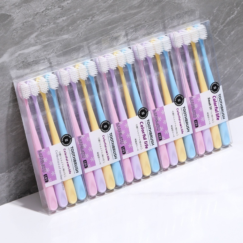 Candy Color Soft Bristle Toothbrush Household4 Pack Couple Japanese Style Small Head Ultra-fine Soft Bristle Toothbrush
