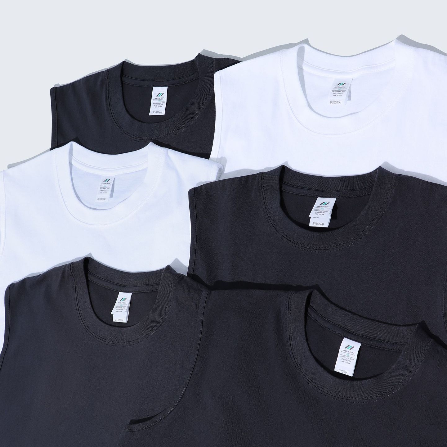 Ami Khaki Heavy Cotton Round Neck Sleeveless T-shirt Vest Men's Solid Color Loose Fitness Sports Bottom Shirt Waistcoat