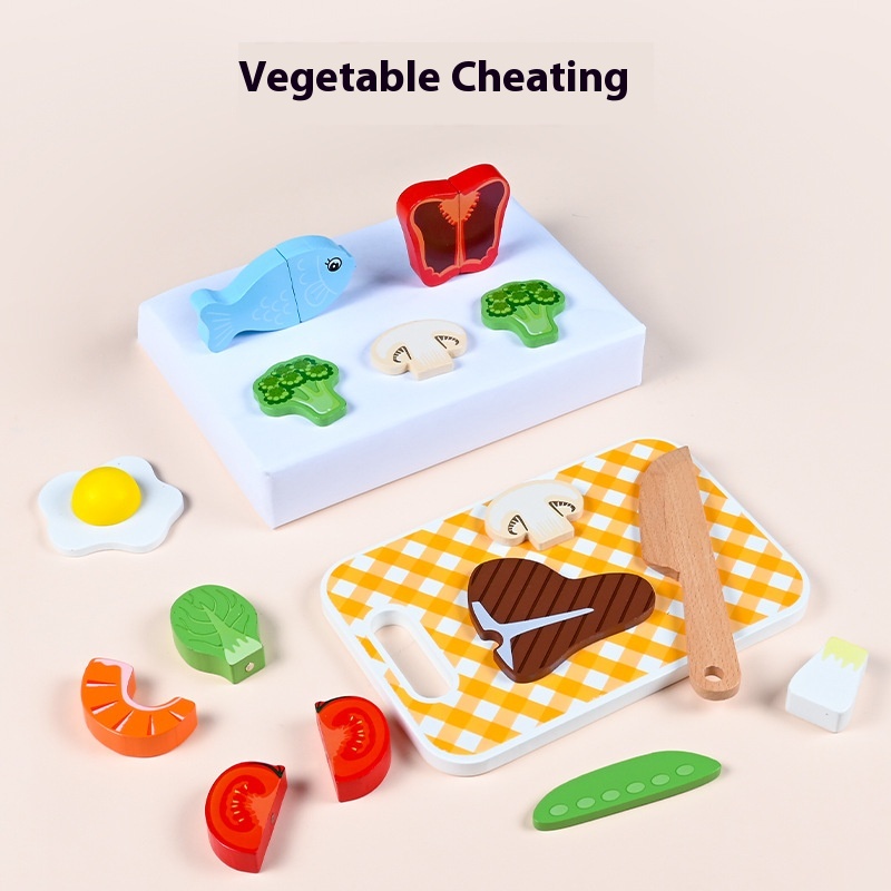 Children's Wooden Simulation Vegetables Magnetic Cutting Fun House Boys And Girls Hands-on Brain Early Education Educational Toys