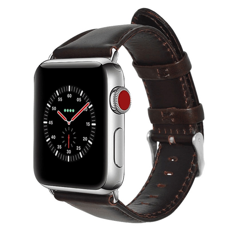 Applicable To Apple4th Generation Iwatch1/2/3/4/5/6 Watch Crazy Horse Pattern Watch Strap Apple Watch7 Cowhide