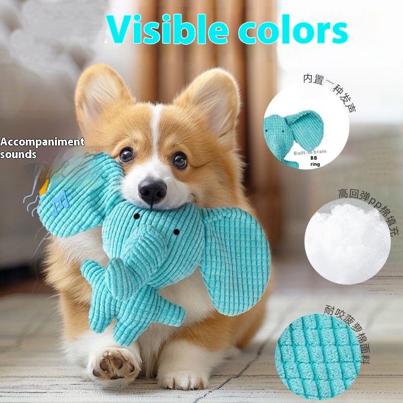 Dog Toy Bite-resistant Molar Puppy Dog Plush Voice Self-hi Soothing Artifact Small And Medium-sized Dog Pet Supplies
