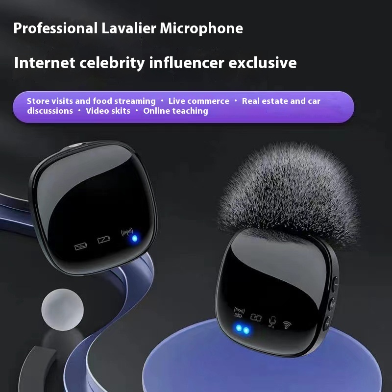 Private Model R8 Wireless Collar Clip Microphone Domestic And Foreign E-commerce Network Red Karaoke Camera Recording Noise Reduction Wheat