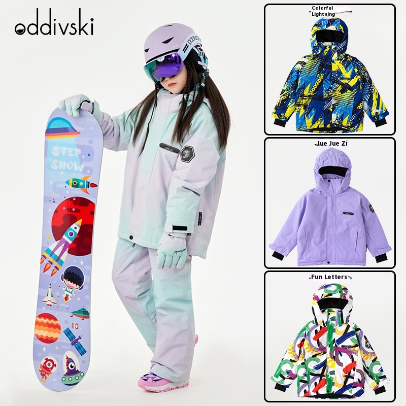 Oddivski Specializes In Children's Ski Clothes,Thickened And Snow-proof,Professional Ski Tops And Jackets For Boys And Girls,