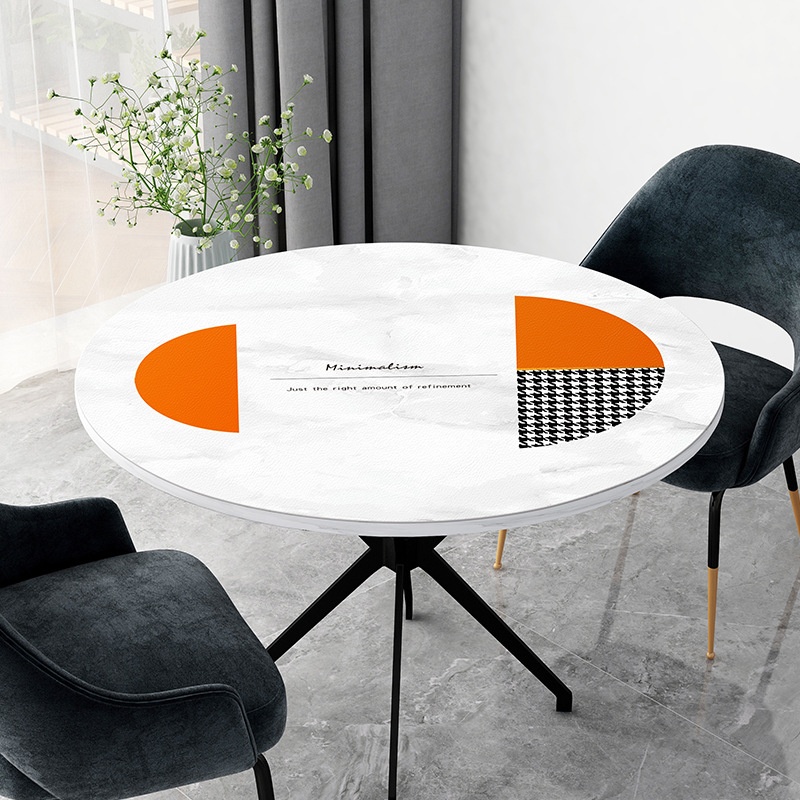 Nordic Light Luxury Leather Table Mat Household Wash-free Waterproof Oil-proof Anti-scalding Round Thickened Tpu Leather Table Mat Tablecloth