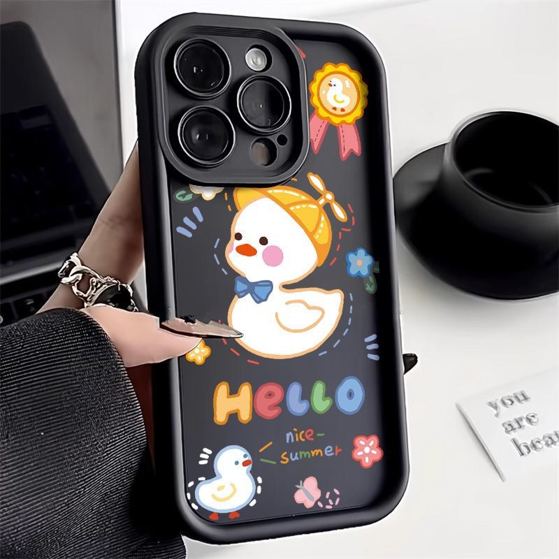 Fun Little Duck Suitable For IPhone15 Promax Apple14 Mobile Phone Case13 Cute12 High-end11