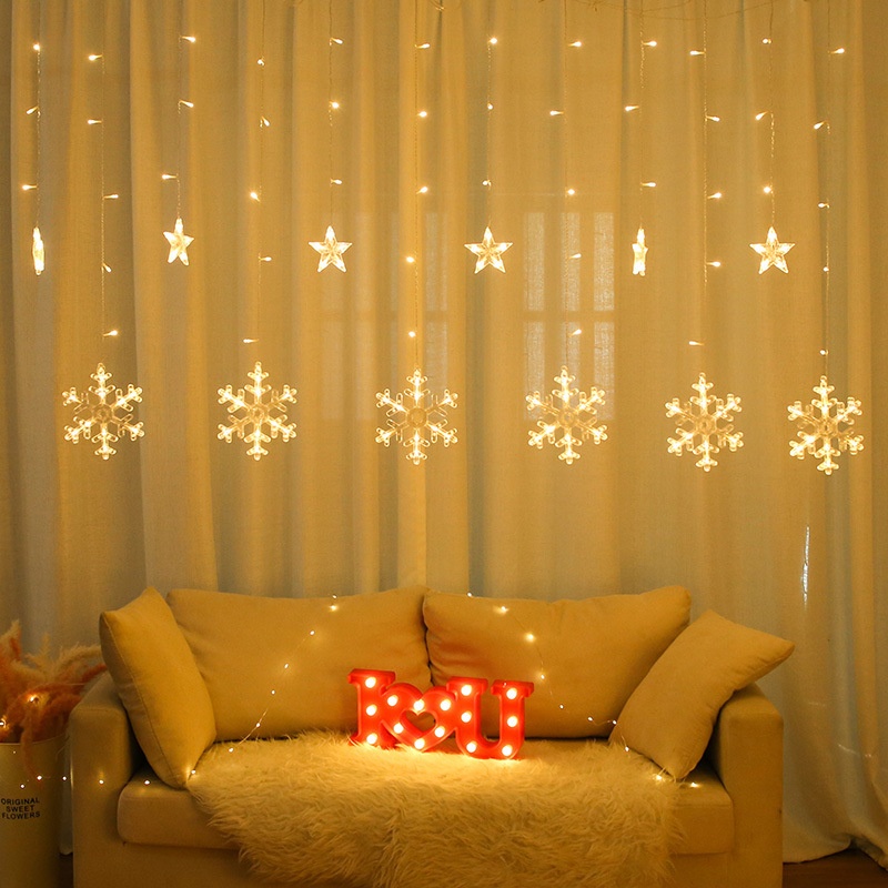 SLEDLight String Snowflake Curtain Light Christmas Holiday Light Wedding Room Decoration Light
