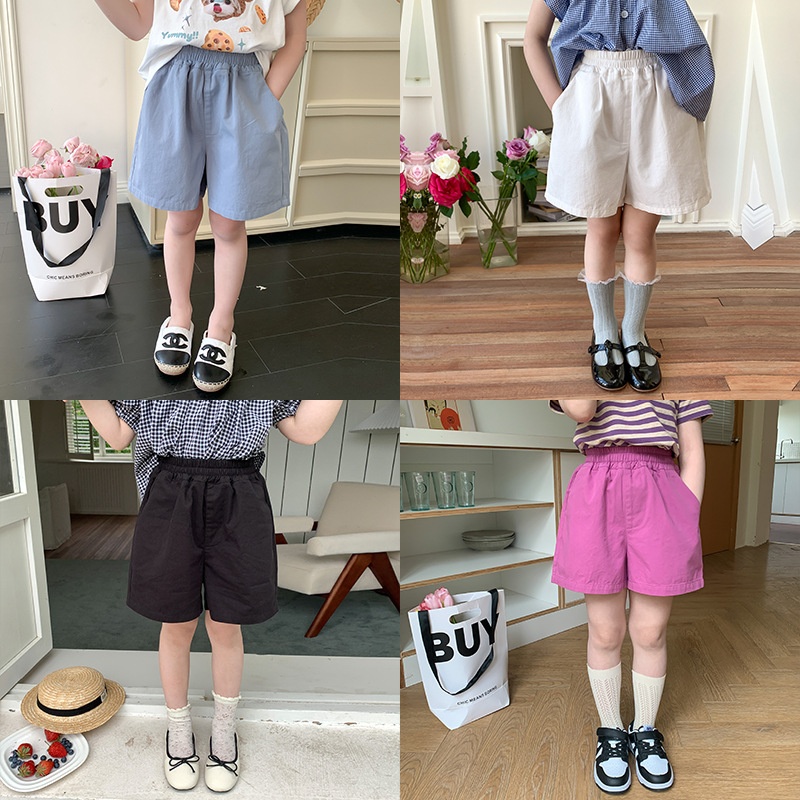 Amo Beibei Summer Outerwear Boys And Girls Children's Baby Korean Version Of Thin Hot Pants Loose Casual Solid Color Shorts