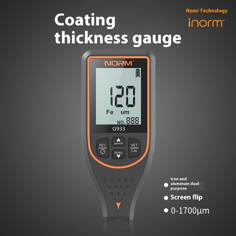 NORMCoating Thickness Gauge Digital Display Galvanized Coating Film Meter Paint Thickness Automobile Paint Surface Detector