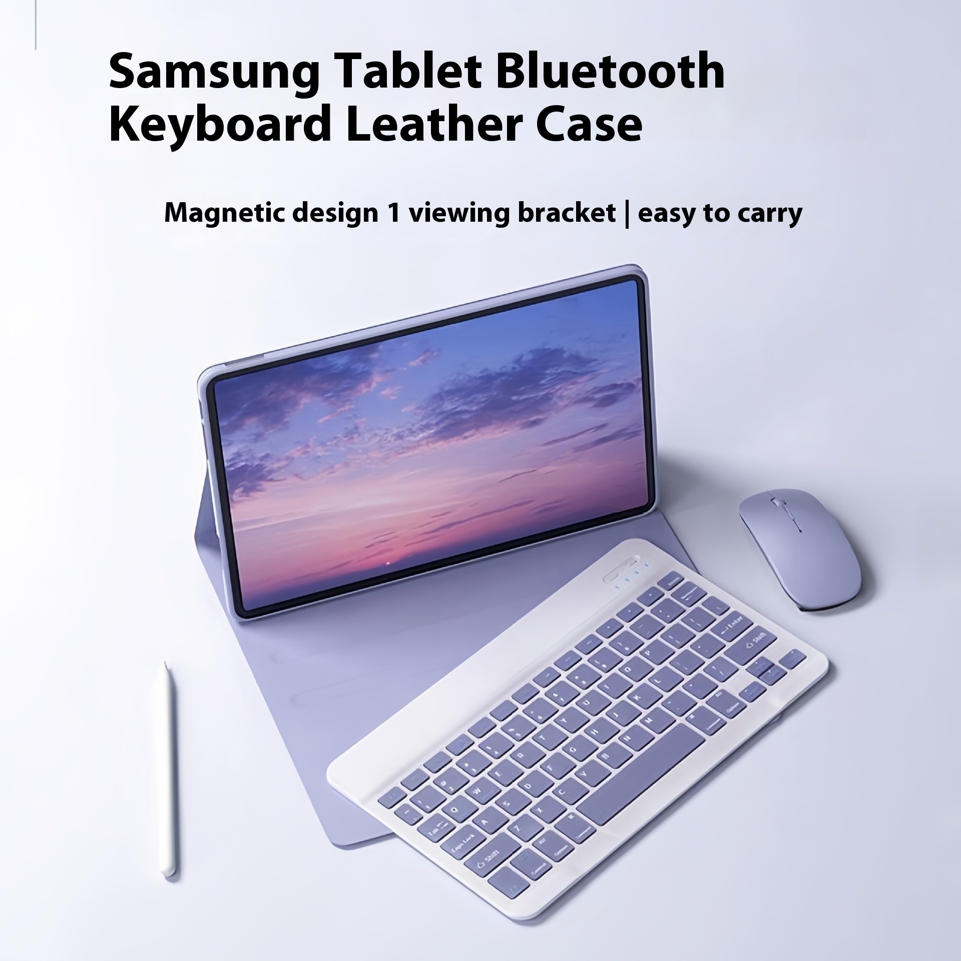 Suitable For Samsung A9+Tablet Protective Cover S9 FEWith Pen Slot Magnetic Touch Bluetooth Keyboard Tablet Silicone Leather Case