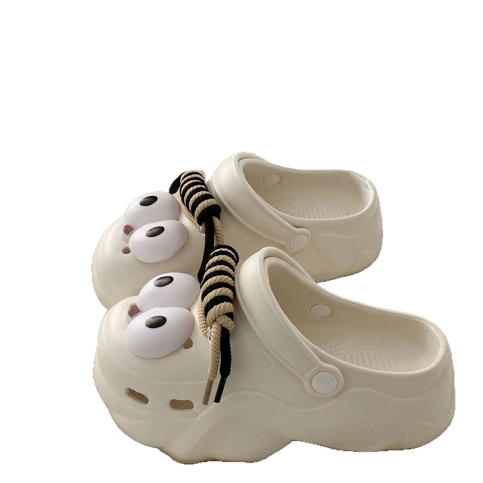 Funny Big Eyes Increased Thick Bottom EVA Hole Shoes Women's Summer Outer Wear Non-slip Student Slippers