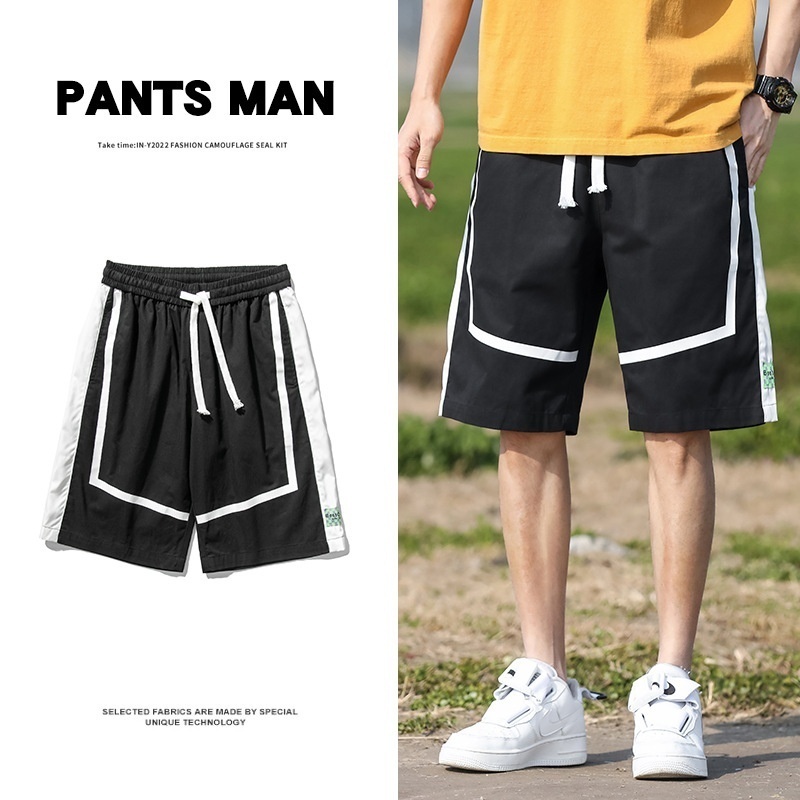 Summer Loose Large Size Non-Stretch Cotton Loose Sports Boys Casual Quick-Drying Shorts Half Pants