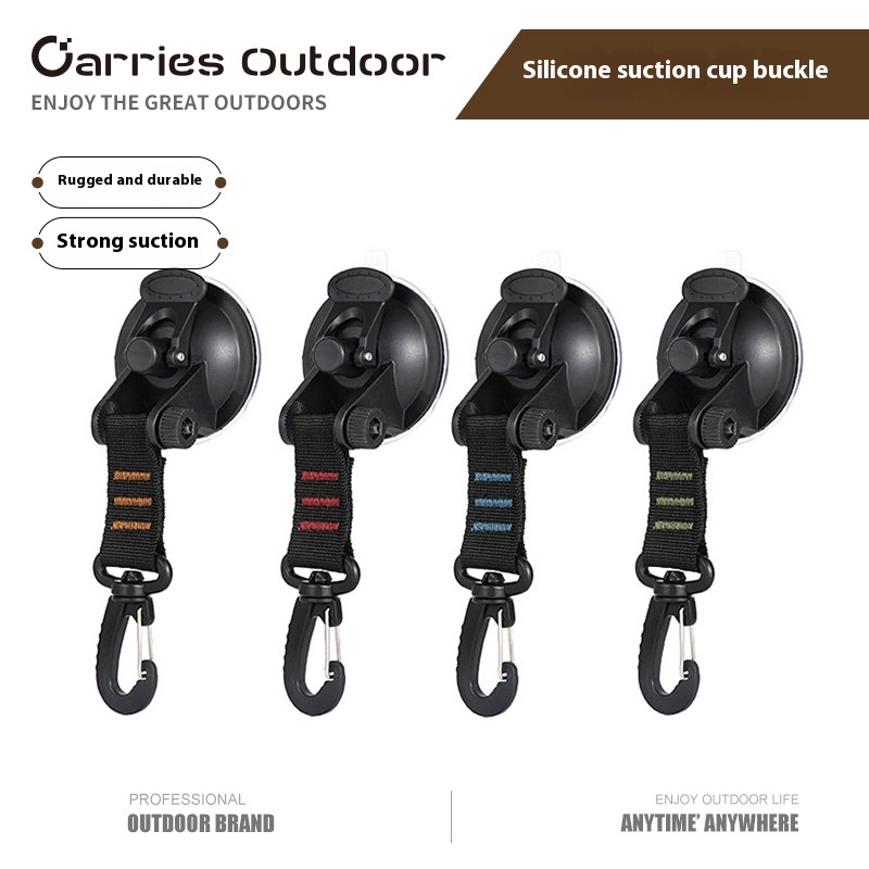 Car Tent Suction Cup Hook Punch-free Household Outdoor Travel Portable Suction Cup Hook Mountaineering Buckle Reusable