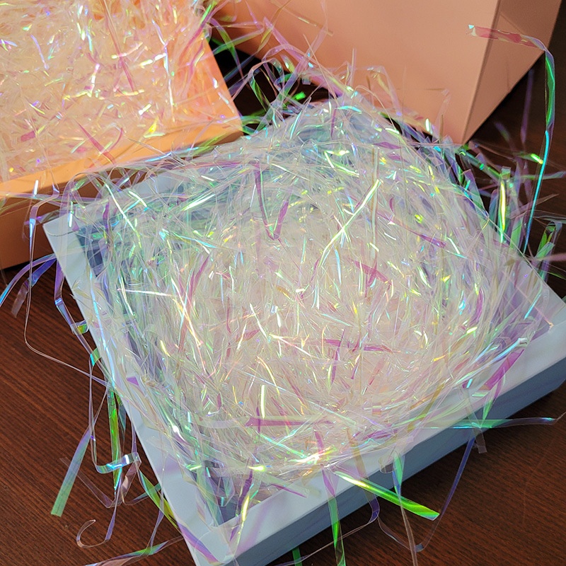 Laser Silk Raffia Valentine's Day Gift Box Filling Symphony P P Silk Gift Decoration Colorful Silk