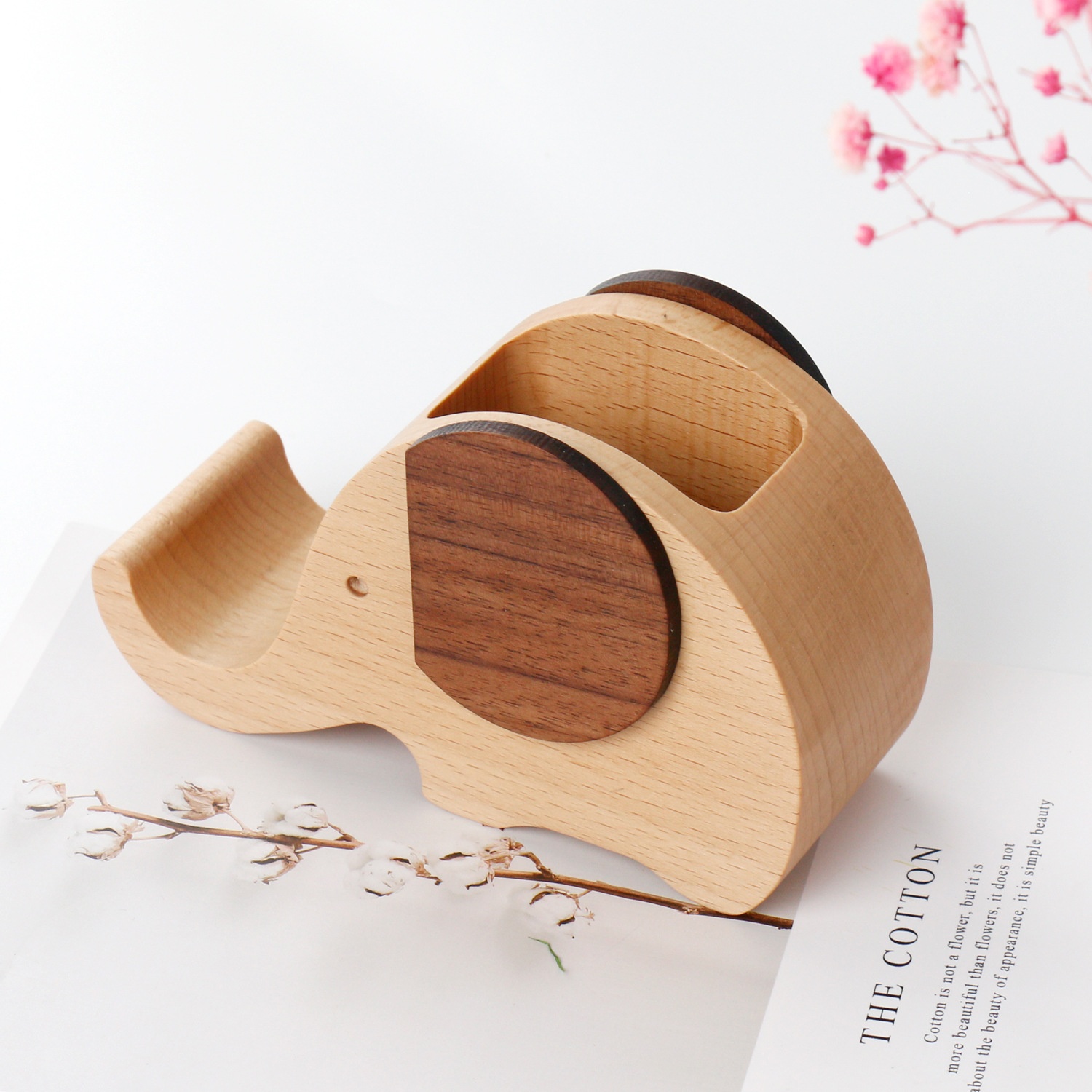 Multifunctional Creative Elephant Pen Holder Mobile Phone Holder Office Desk Stationery Storage Ornaments