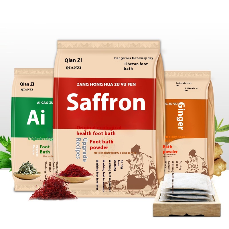 Ginger Foot Soak Powder600g Herbal Foot Care Men And Women Saffron Foot Bath Bag Mugwort Foot Bath Bag