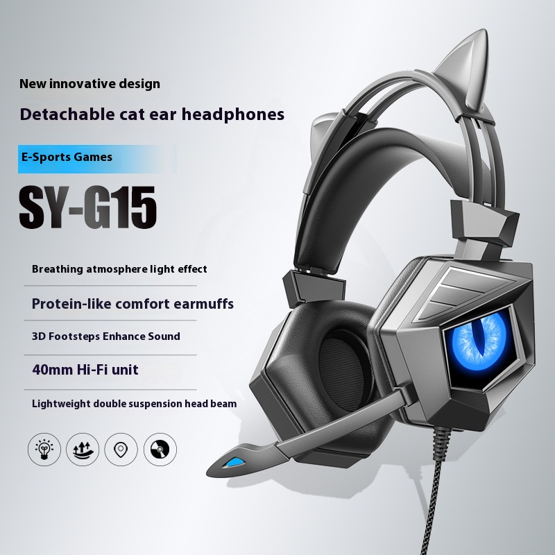 Hot Brand Private Model Wired Earphones Gaming Computer Mobile Phone Earphones Head Mounted Gaming Headset