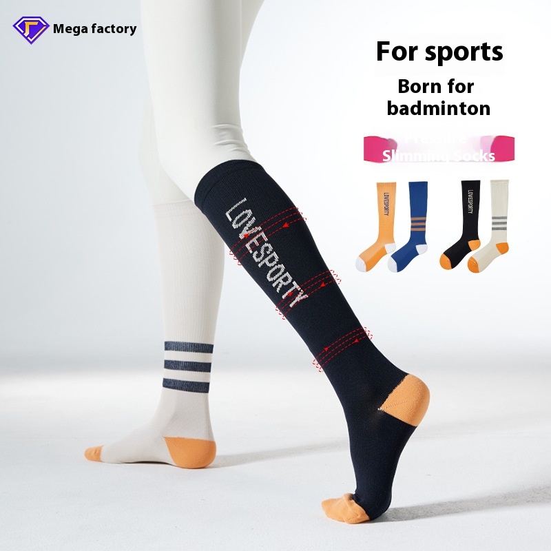 Leg Fitness Compression Socks Summer Long Barrel Sports Muscle Compression Socks Women's Running Rope Skipping Micro-pressure Shaping Shaped Shoe Socks