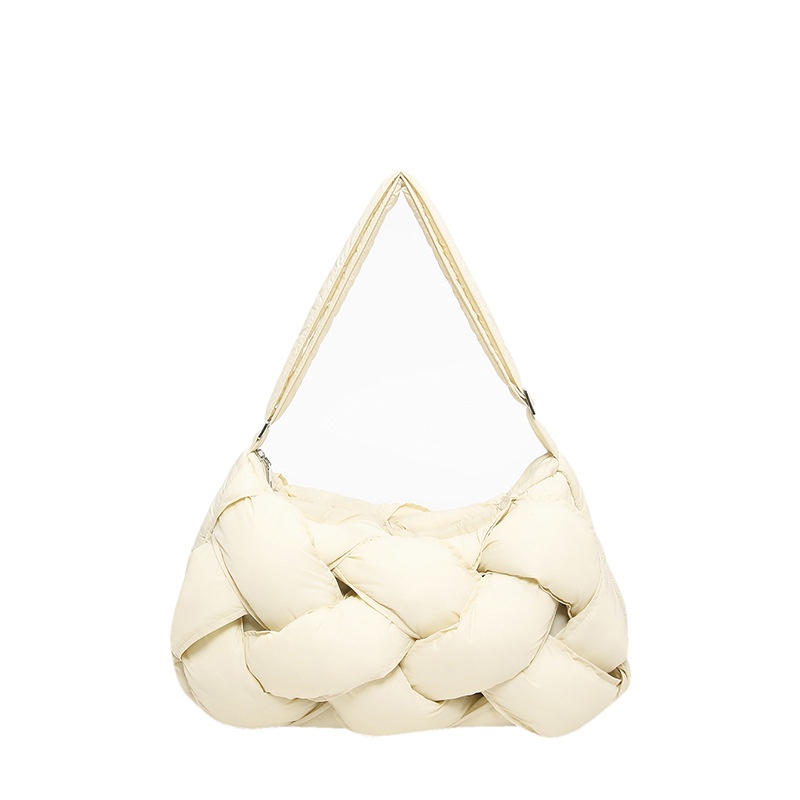 Style Personalized Woven Cloud Bag All-match Casual Fashion Design Tote Bag Cotton-padded Jacket Western Style Crossbody Bag For Women