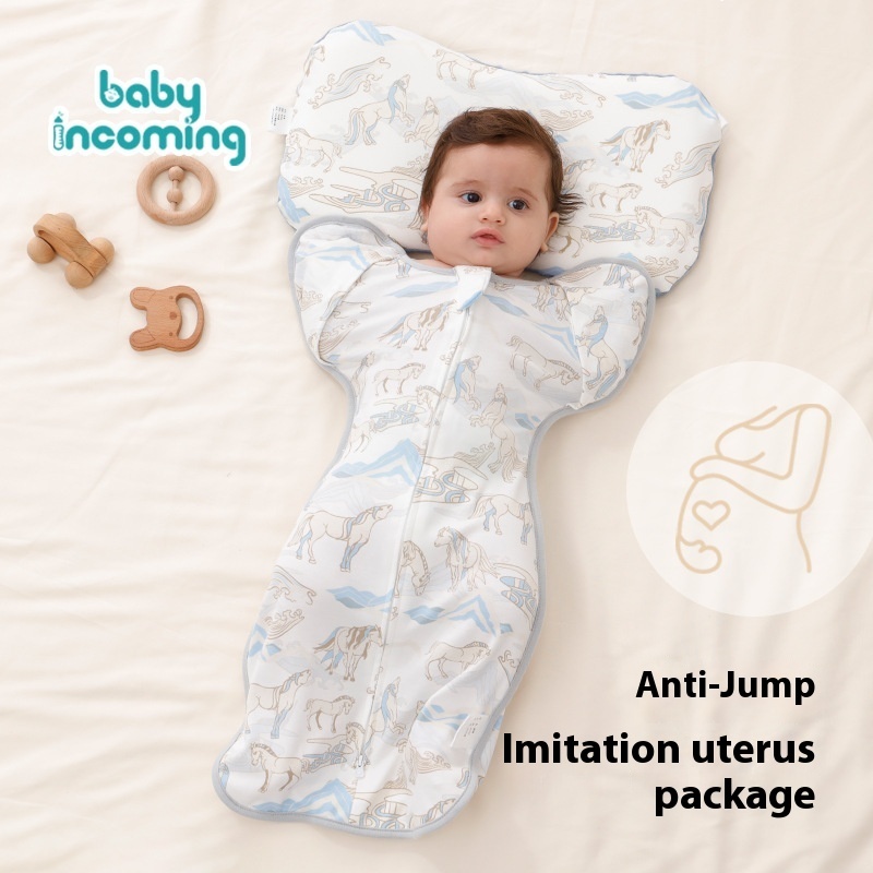 Born Surrender Sleeping Bag Swaddle Summer Thin Knitted Cotton Baby Anti-startle Anti-kick Quilt Baby Wrap Pajamas