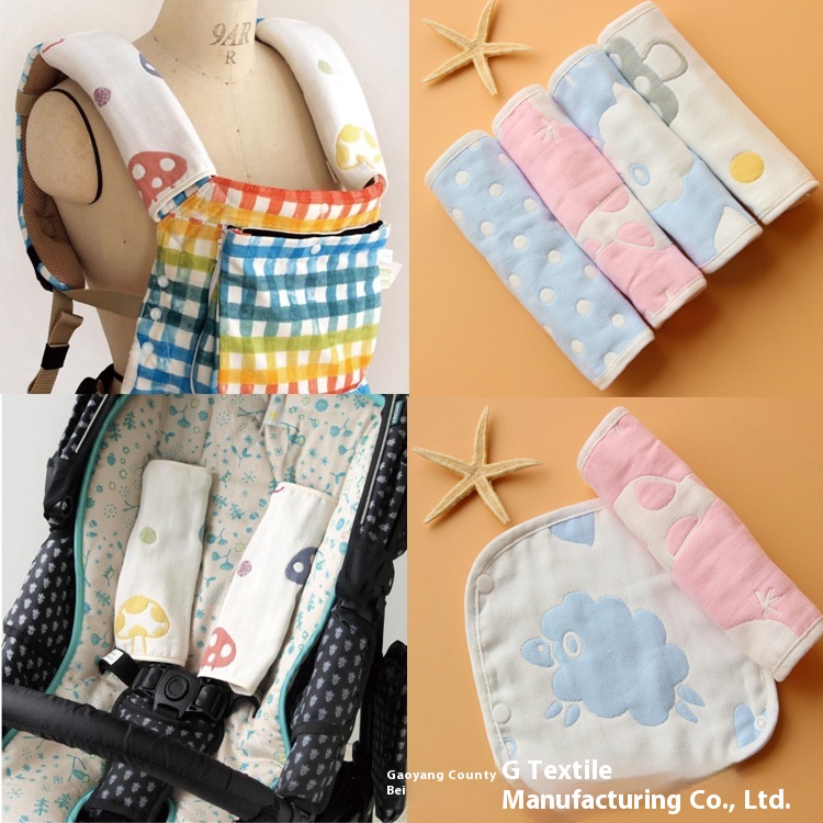 's Six-layer Cotton Gauze Sling Bib Baby Stroller Matching Sling Snap Fixed Sling Baby Bite Towel