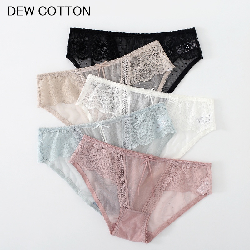 Lace Panties Women Thin Seamless Low Waist Pure Desire Ceiling Sexy Pure Cotton Crotch Summer Briefs Ladies
