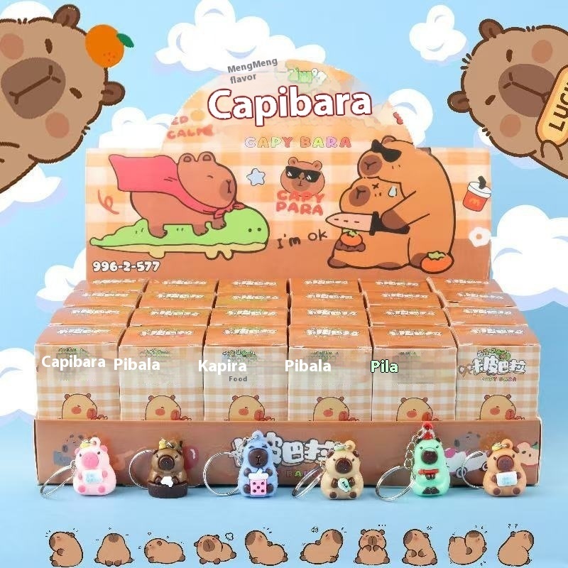 Which Blind Box Capybara Cartoon Doll Blind Box Decorative Hand-made Ornaments Cabibala Cave Music Disassembly Music Tide Play