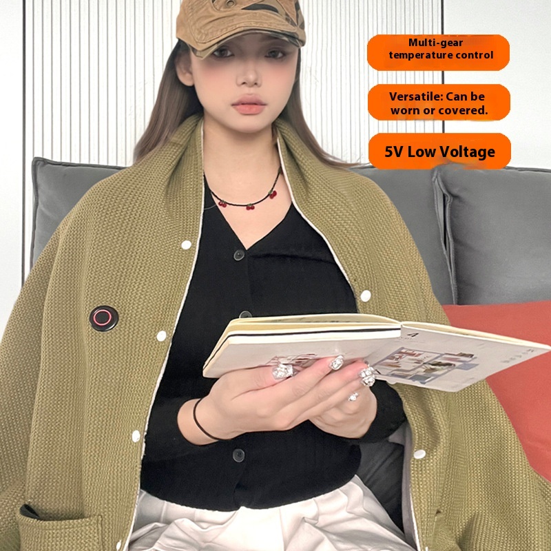 Winter Single-Person Electric Heating Shawl Household USB Washable Automatic Power-Off Heating Graphene Electric Blanket