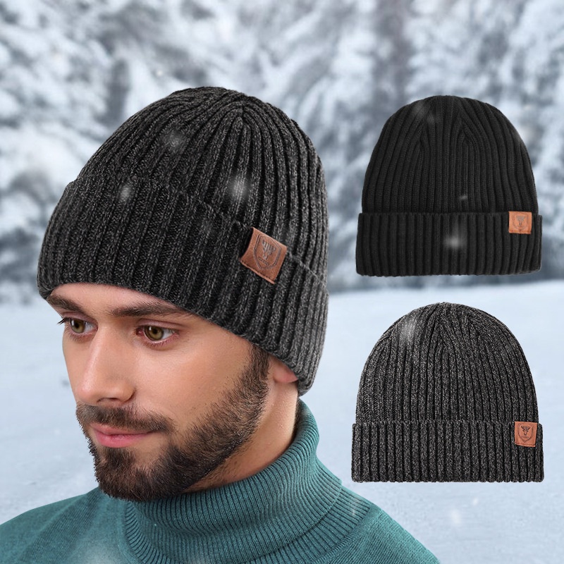Ready-Made Knitted Hats, Fleece-Lined And Thickened Woolen Hats For Men And Women, Outdoor Cycling And Skiing Warm Winter Hats