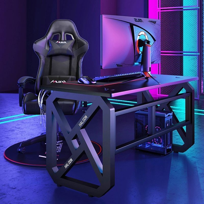 Computer Desk-Desktop Gaming Desk With AFuturistic Design,Ideal For Gamers,Streamers,Office Use,Bedroom,Dorm Room,And Student Study