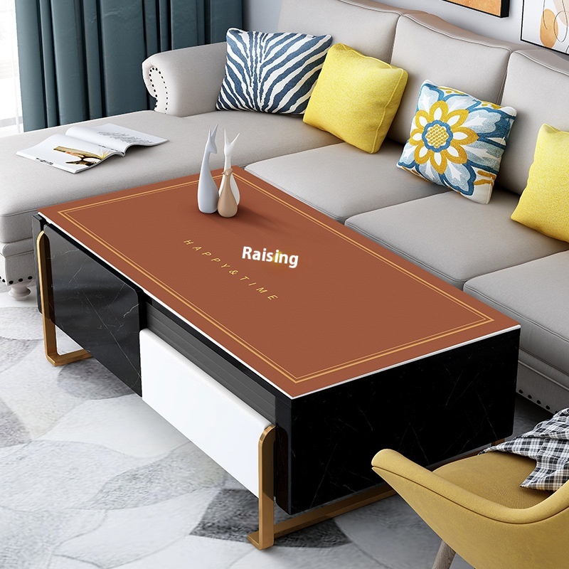 Leather Tablecloth Waterproof And Oil-proof Wash-free Anti-scalding Small Daisy Table Mat Nordic Light Luxury Style Coffee Table Desktop Mat