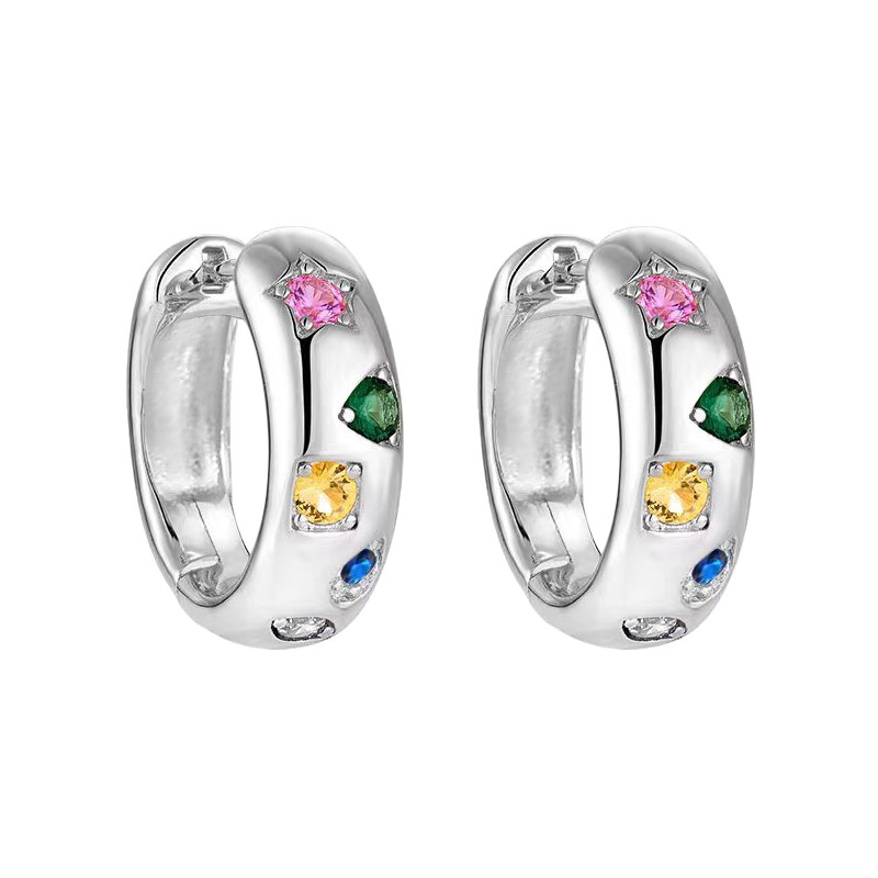 Colorful Zircon Star Earrings For Women Autumn And Winter Hot Style Accessible Luxury Niche Design Earrings For Best Friends