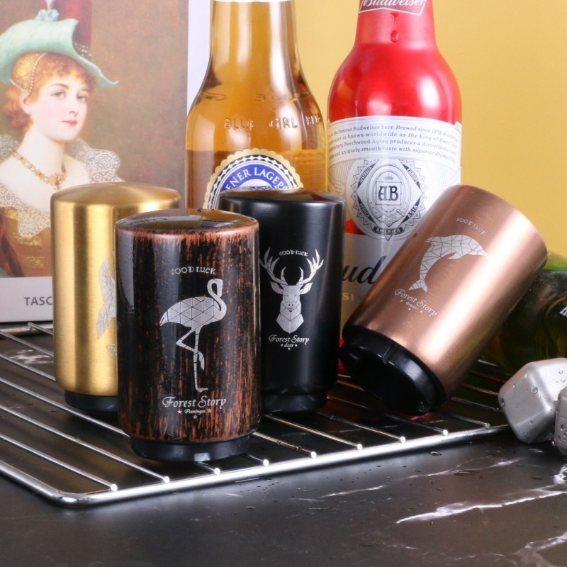 Beer Opener Bottle Opener Advertising Gift Creative Automatic Retro Stainless Steel Press Beer Bottle Opener