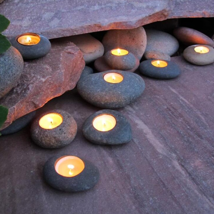 Irregular Stone Candlestick Micro Landscape Resin Crafts Ornaments Candle Utensils Scene Layout Supplies