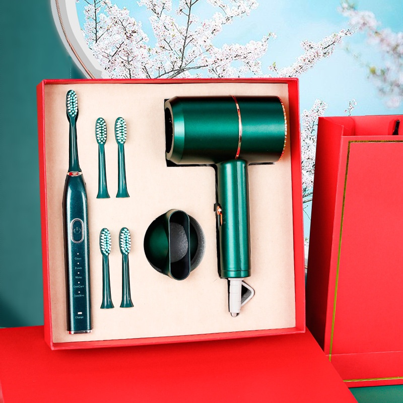 Holiday Gifts Electric Toothbrush Hair Dryer Set Gift Box