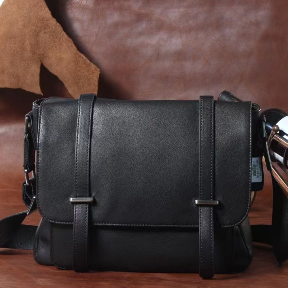 Top Layer Cowhide Men's Genuine Leather Shoulder Bag Cover Large Capacity Messenger Bag Horizontal Boutique Men's Bag