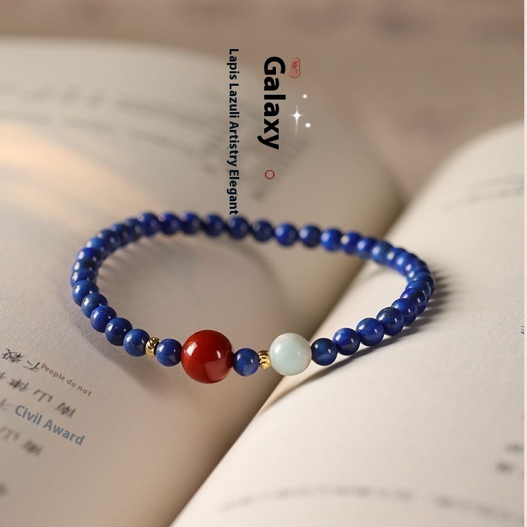 Natural Lapis Lazus Elegant Elegant Bracelet Exquisite Thin Stacked Wrist For Women Exquisite Simple South Red Lucid Bracelet