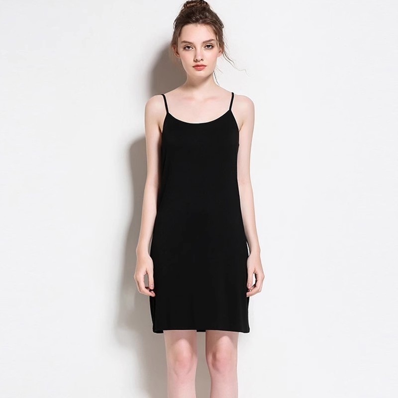 Plus Size High Elastic Modal Bottoming Suspender Skirt Mid-length Anti-exposure Petticoat Inner Vest Skirt Summer Thin Style