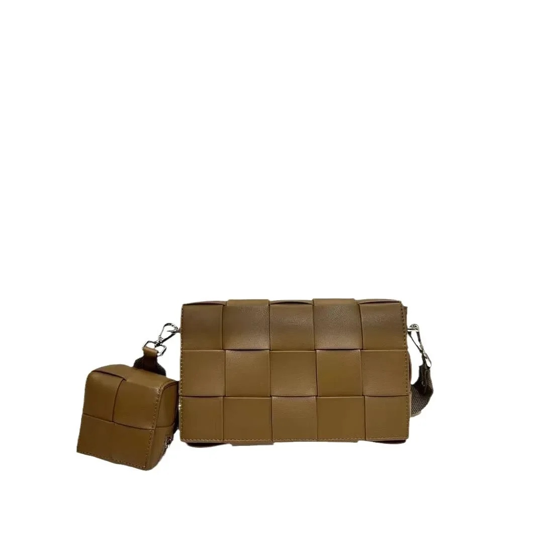 Cowhide Woven Bag Small Square Bag Fashionable Commuting All-match Soft Leather Shoulder Crossbody Bag Casual Y Cool