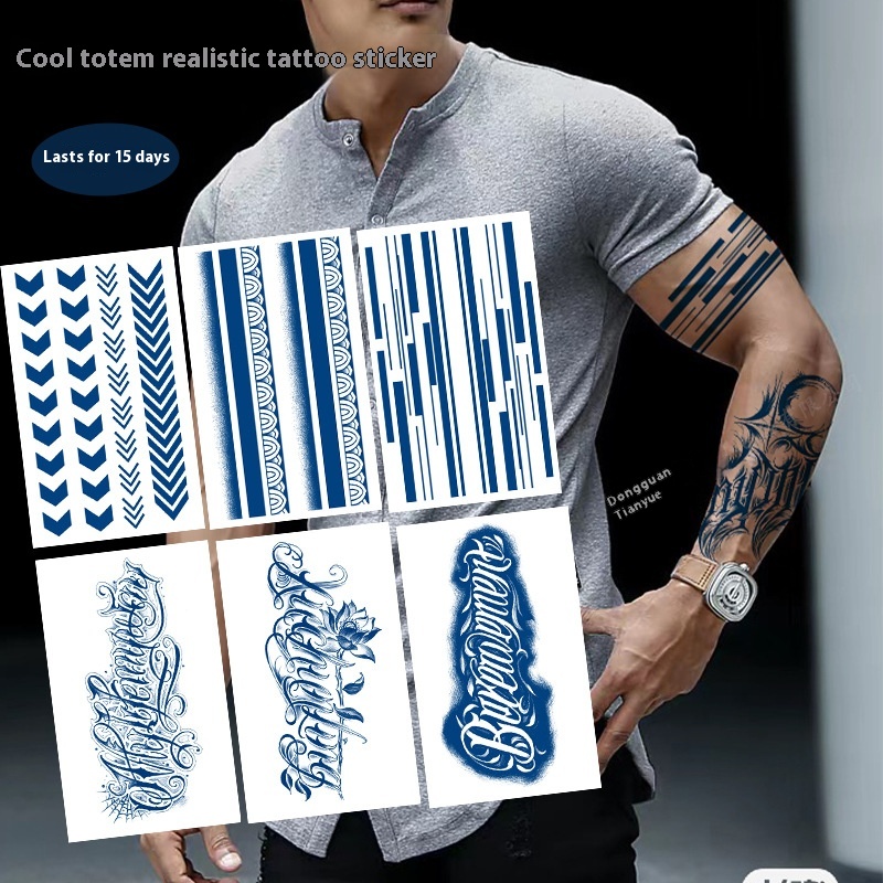 Juice Tattoo Stickers Animal Waterproof Sweat Imitation Tattoo Herbal Plant Half Arm Pattern Semi-permanent Tattoo Stickers