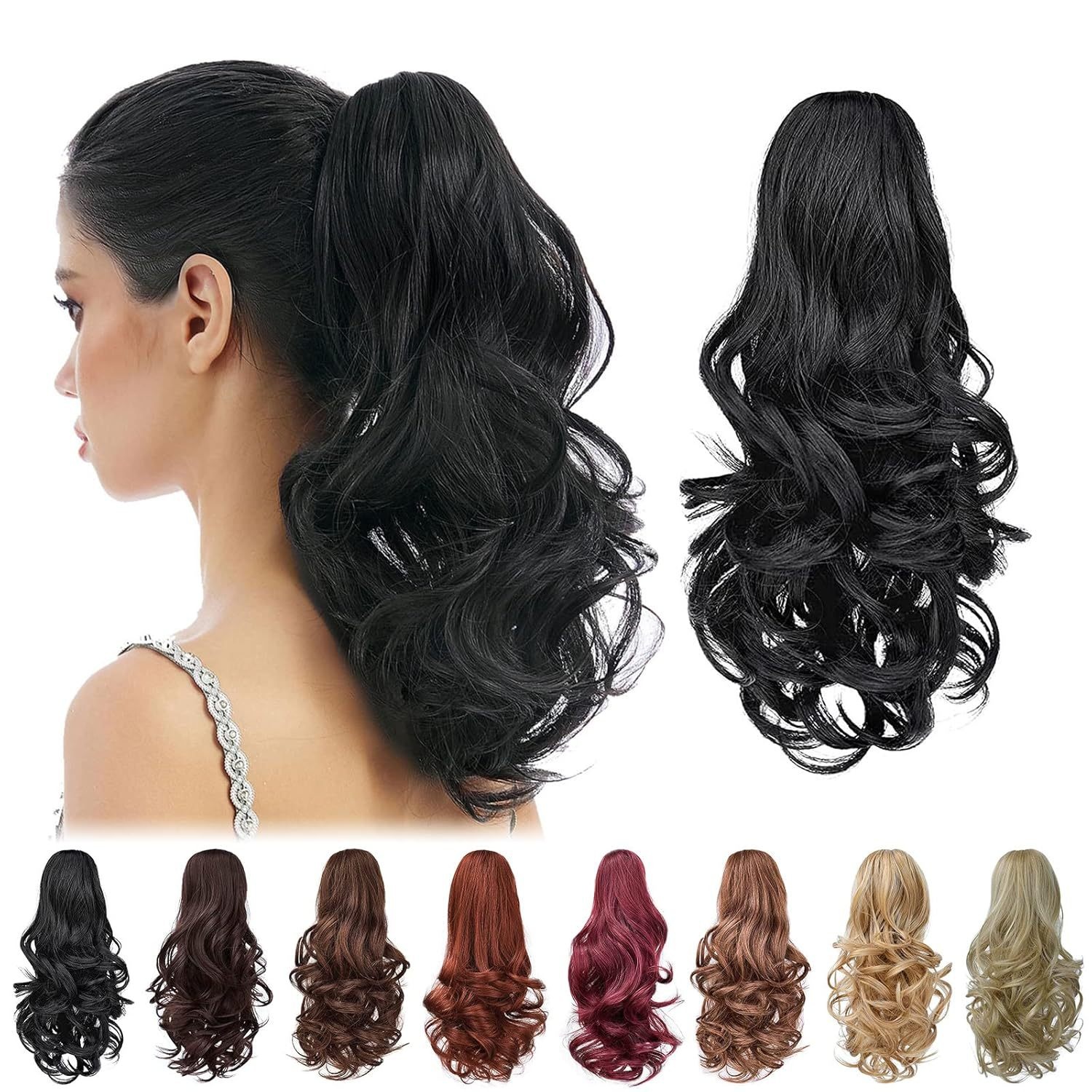 Europe And The United States Multi-color Foreign Trade Short High Temperature Silk Micro-roll Tiger Mouth Large Grab Clip Ponyo Wig