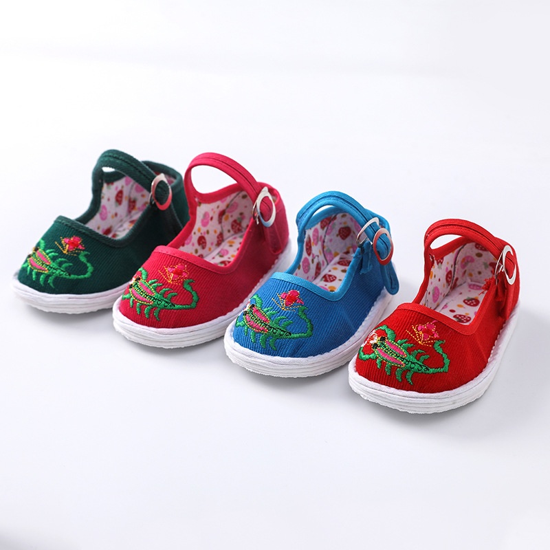 Spring And Summer Children's Cloth Shoes Baby Thousand-layer Sole Toddler Shoes Toddler Shoes One-year-old Baby Embroidery Shoes