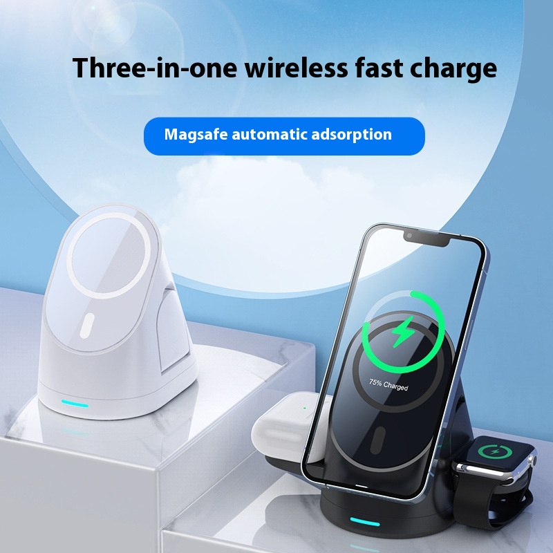 Three-in-one Magsafe Magnetic Wireless Fast Charging Is Suitable For Iphone/iwatch/Airpods Charging Base