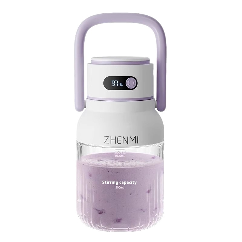 Zhen Rice Juice Cup 12 Blade Juicer Digital Display Can Be Crushed Ice Double Cover Juice Barrel Ton Barrel 1L Large Capacity J15