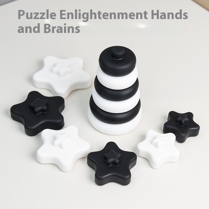 Children's Educational Building Blocks Stacking Assembly Toys Food Grade Silicone Baby Can Chew Mother And Baby Silicone