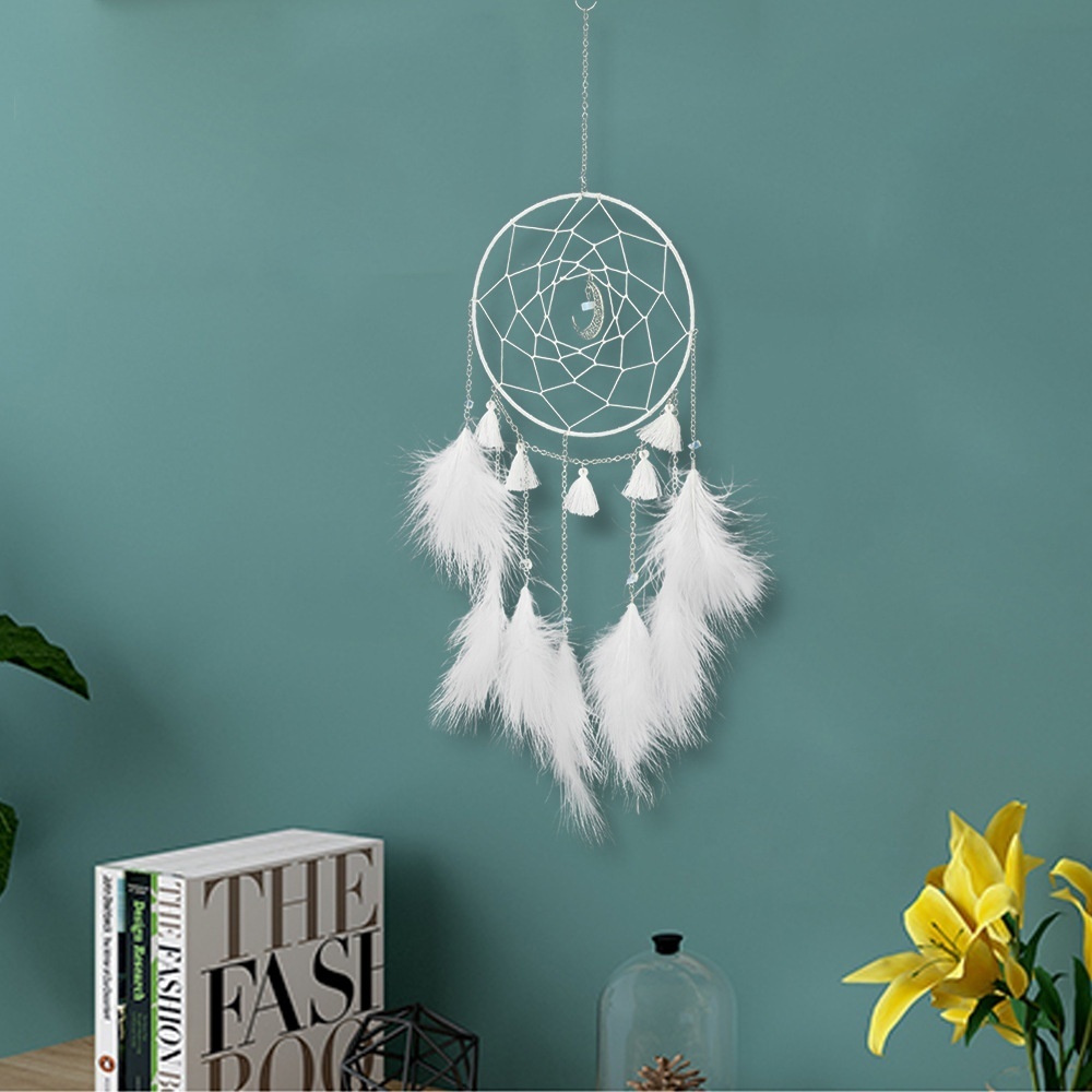Silver Moonlight Window Decoration Night Light Dream Catcher Wall Hanging Christmas Gift Wall Decoration Dream Catcher Pendant