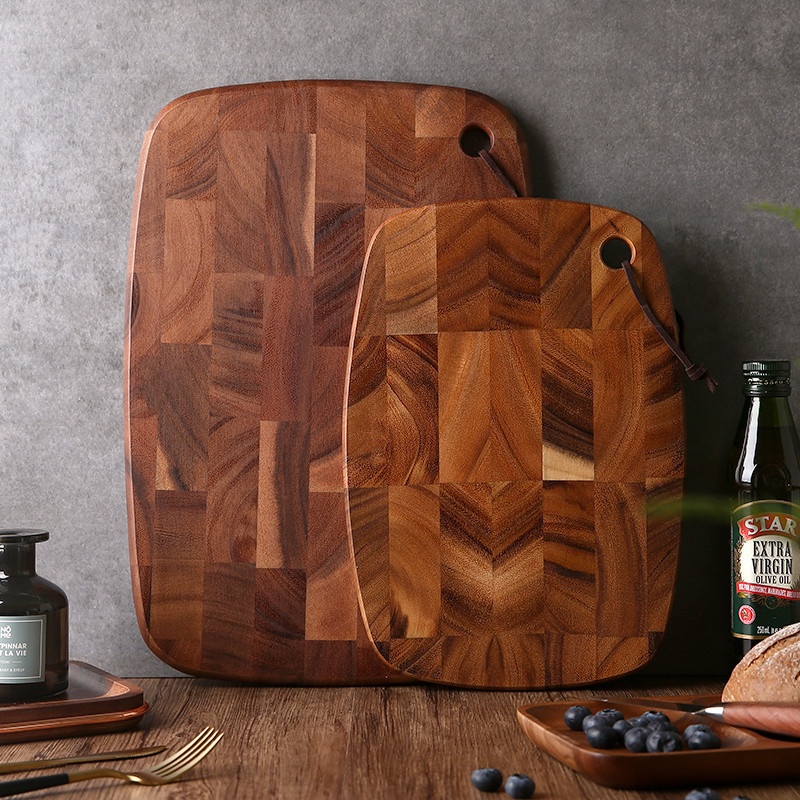 Acacia Wood Cutting Board Household Solid Wood Chopping Board Kitchen Chopping Board Splicing Pattern Chopping Board Household Fruit Chopping Board