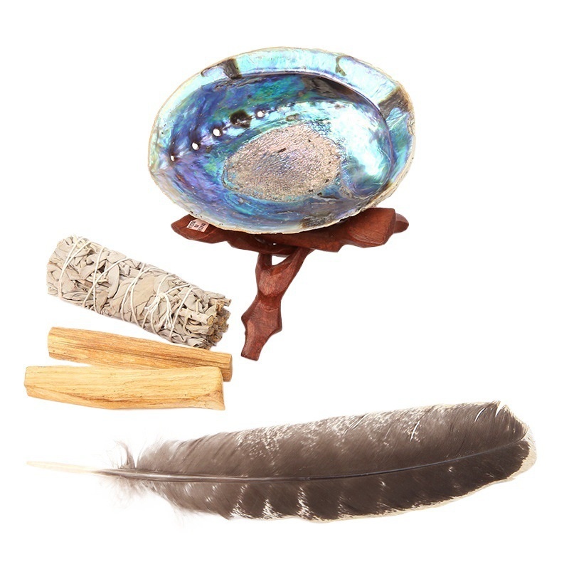 California, Usa 479inch White Sage Cedar Blue Sage Abalone Shell Aromatherapy Sticks