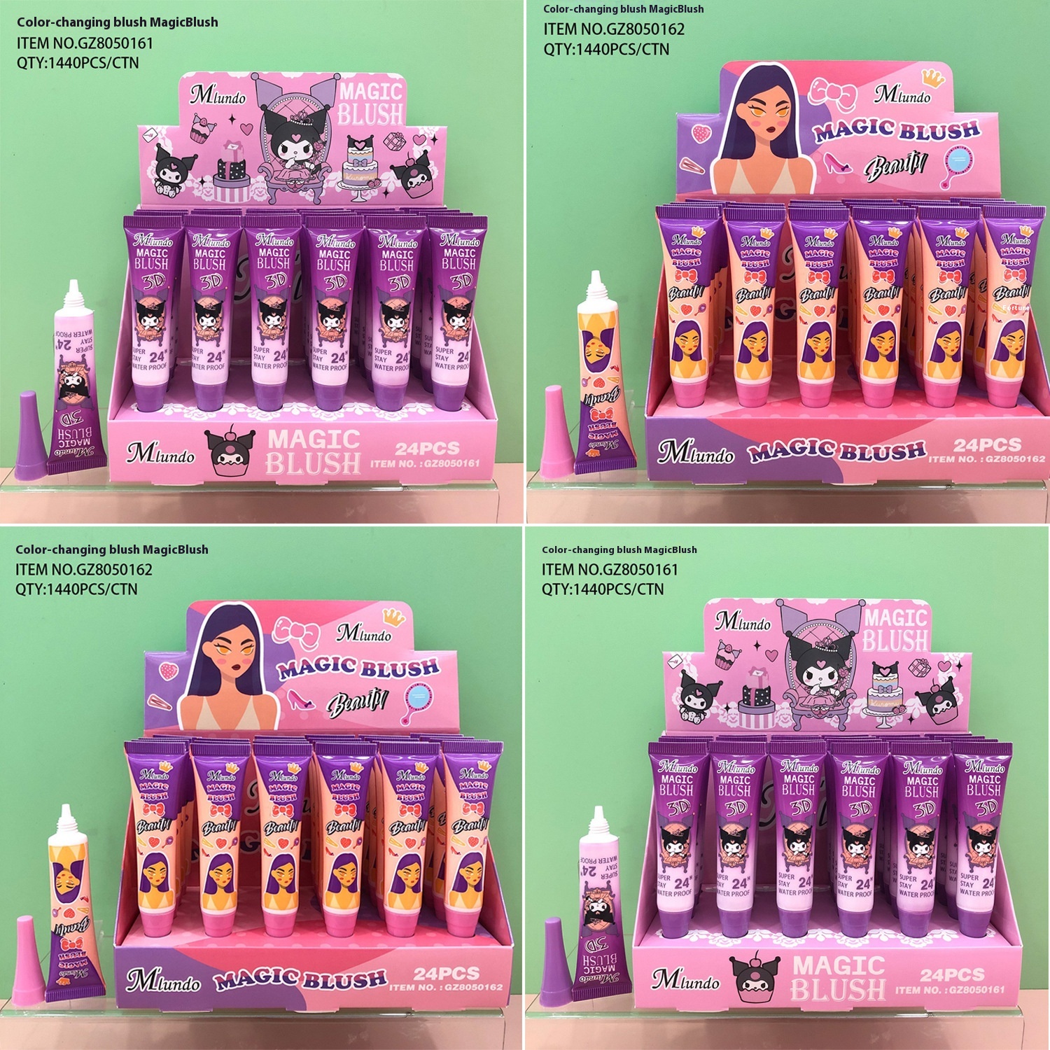 Foreign Trade Mlundo Rice Color Blush Lip Cheek Dual-use Transparent Lip Dye Lipstick Brightening Makeup