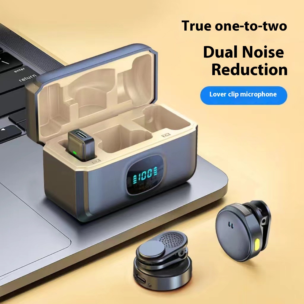 Button Wireless Collar Clip Microphone Outdoor Recording Radio Microphone Shake Audio Video Noise Reduction Mini Microphone